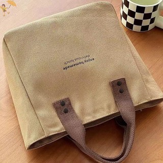 [Gou] Túi Tote nữ màu trơn Túi mua sắm bằng vải Canvas có thể tái sử dụng Túi đựng đồ ăn trưa dung tích lớn VN