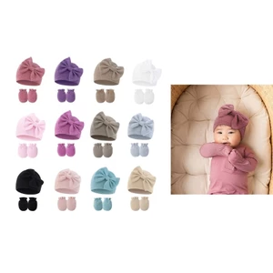 XGB Thời Trang Trẻ Sơ Sinh Mũ Và Găng Tay Bộ Thoải Mái Cotton Chống Trầy Xước Găng Tay Bệnh Viện Mũ Cho Mùa Xuân Thu Chúng Tôi