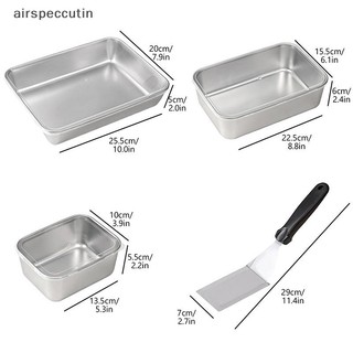 Airspecutin Thép không gỉ Tiramisu Khuôn Bánh Khay Định Hình Bánh Hộp Đựng Có Nắp Hộp Bảo Quản Bánh Hộ Gia Đình Món Tráng Miệng Dụng Cụ Làm Bánh EN