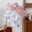 EDIWANY Hoa lan bướm nhân tạo, Dây sắt cảm ứng thật Lớp lót bên trong Phalaenopsis giả, giống như thật 10 đầu 98cm Hoa lụa nhiều màu Trang trí nội thất