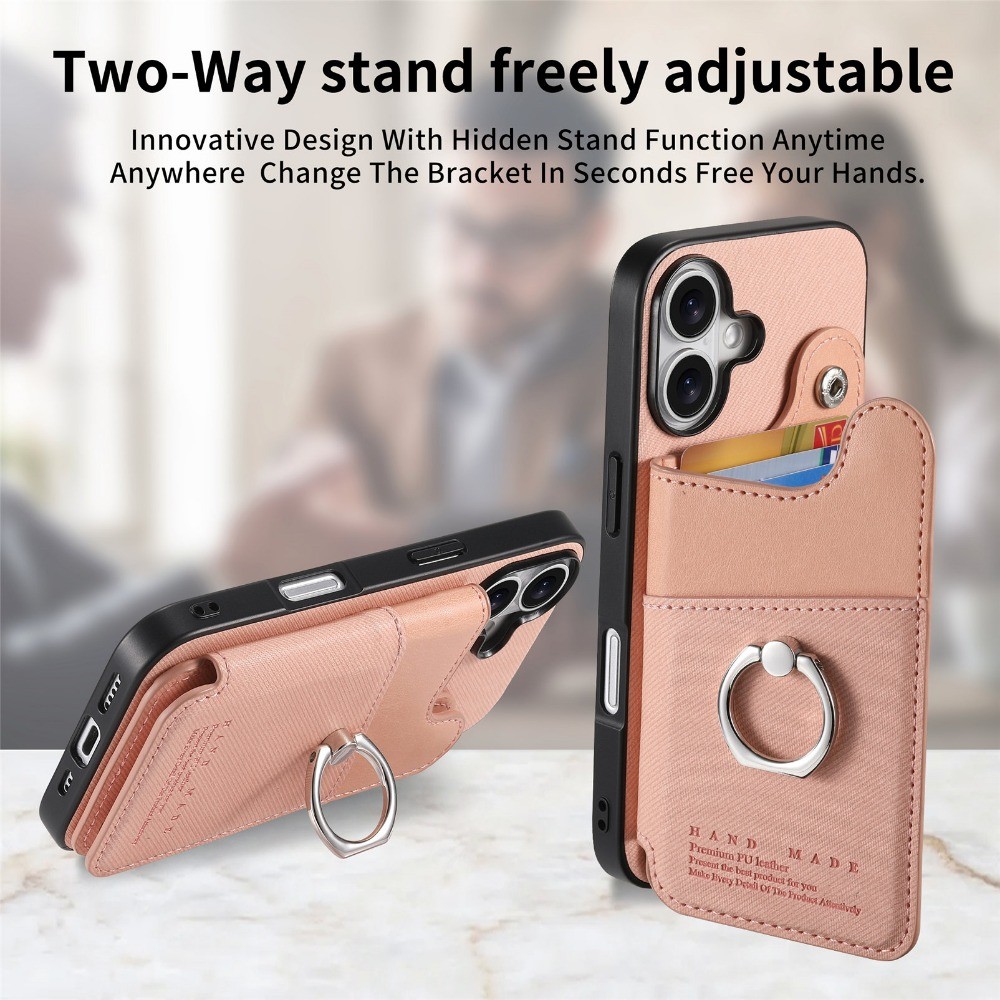 Ví Lật Da Có Hộp Đựng Thẻ RFID Chặn Điện Thoại Cho IPhone 16E 16 15 14 Plus 13 12 11 Pro Max Vòng Giá Đỡ Bao