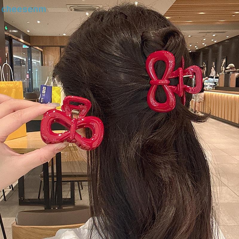 Cheenm 2 Cái / bộ Vintage Xanh Chấm Bi Đỏ Nơ Vuốt Kẹp Kẹp Tóc Barrette Hàn Quốc Mũ Phụ Kiện Dành Cho Nữ VN