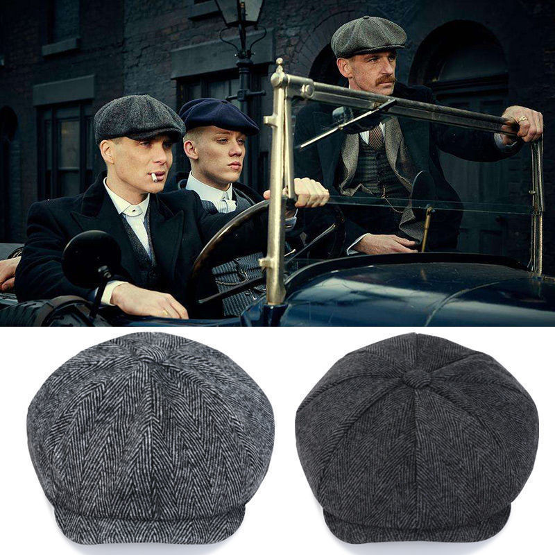 Bạn Tommy Shelby Beret Mũ hình bát giác Mũ phong cách cổ điển Anh Quốc Vải thoải mái Tay nghề tinh tế