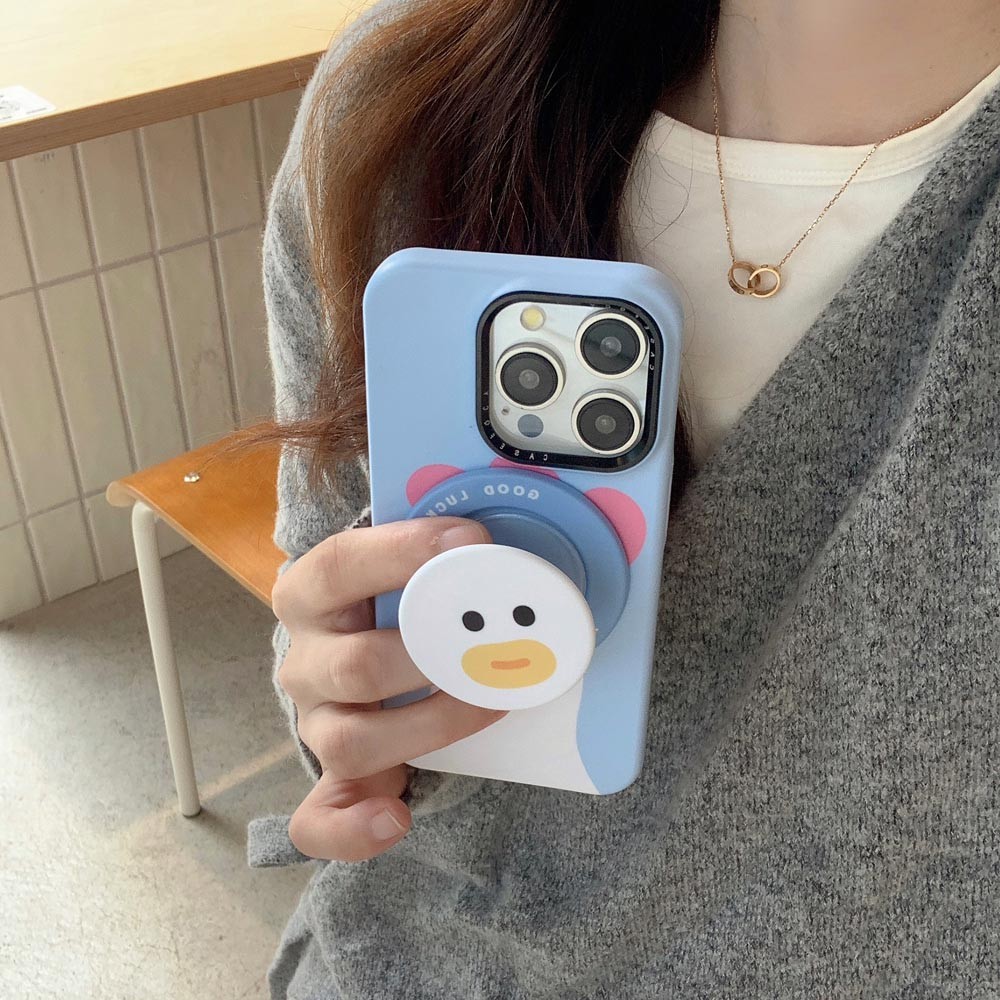 Ốp Lưng Cứng Tương Thích Với iPhone 13 13Pro 13ProMax 14 14Pro 14ProMax 15 15Pro 15ProMax 16 16Pro 16ProMax 17 17Pro 17ProMax Ốp Nam Châm Họa Tiết Vịt Xanh