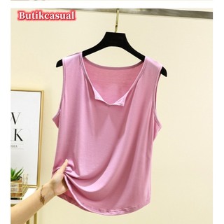 Phụ Nữ Cổ V Xe Tăng Đồng Bằng Không Tay Rời Áo Sơ Mi Mỏng Mùa Hè Rời Thoải Mái Áo Sơ Mi Thường Ngày