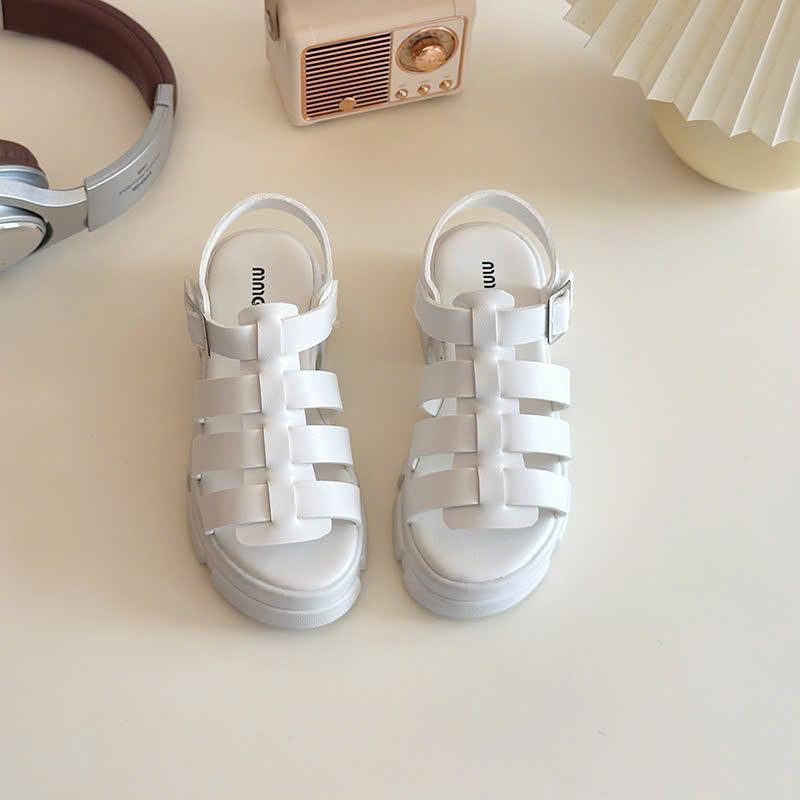 sandal bé gái dép quai hậu cho bé quai chéo êm chân QCCC full hộp trắng đen cho bé từ 3 tuổi có gót V1029