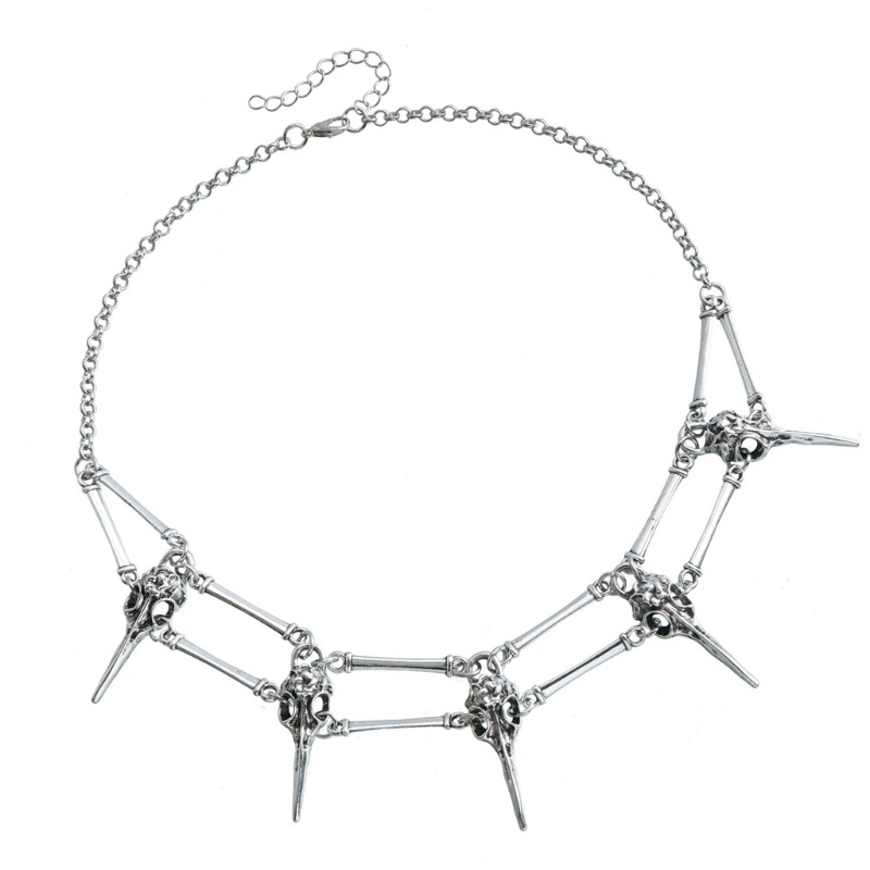 Vòng cổ đầu lâu hình chim Gothic - Phù hợp cho lễ hội và sự kiện âm nhạc