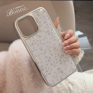 [Sheren] Ốp iPhone hoa hồng hồng thích hợp cho i16 15 14 13 12 11 pro max Vỏ bảo vệ chống sốc