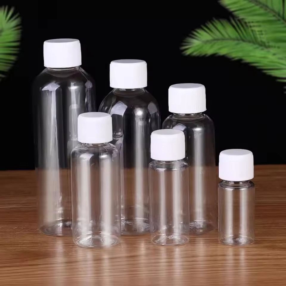 [3-5 ngày đến] 1-3 chiếc Chai nhựa miệng nhỏ PET 10-100ml, Hộp đựng chất lỏng trong suốt có niêm phong chống rò rỉ, để bảo quản da / nước hoa / phụ kiện, 6 kích cỡ tùy chọn