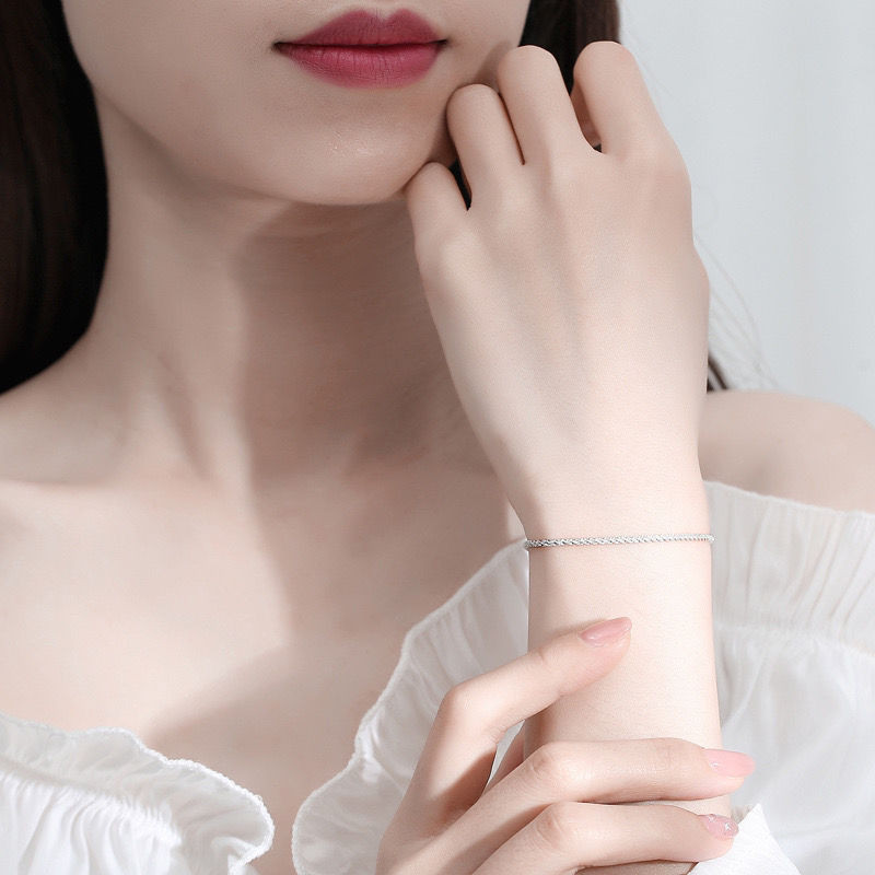Vòng tay ngôi sao bạc S925 đơn giản Phù hợp với bông tuyết Vòng tay nữ độc đáo