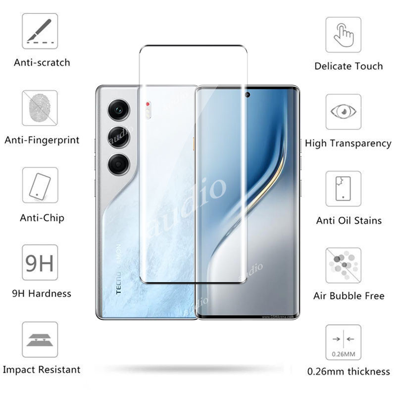 Tecno Camon 40 Pro 4G 5G 3D Màn hình uốn nóng Bảo vệ phía trước cho Tecno Camon 40 Pro 40Pro 4G 5G Kính cường lực cho Tecno Camon40 Pro Camon40Pro 4G 5G Màn hình chống trầy xước