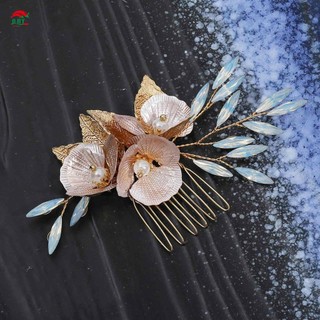 Lược Chải Tóc Hợp Kim Cô Dâu Có Hoa Trang Trí Phong Cách Trung Hoa Dụng Cụ Tạo Kiểu Tóc Phụ Kiện Cho Công Chúa Dự Tiệc Ủng Hộ Phụ Kiện