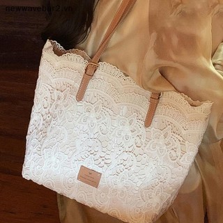 [Mới] Nữ Ren Trắng Thêu Hoa Tote Mùa Hè Đi Biển Du Lịch Kỳ Nghỉ Đi Biển Túi Đeo Vai Túi Xách Retro.