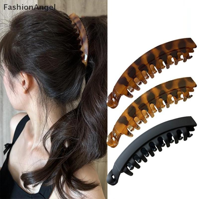 Fashionangel Kẹp Tóc Màu Trơn Chuối Kẹp Phụ Kiện Tóc Nữ Thời Trang Đuôi Ngựa Barrettes Móng Vuốt Tóc Kẹp Tóc Mũ VN