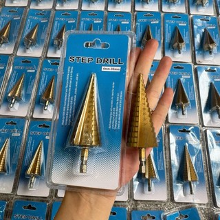 Mũi khoan tháp chuôi lục giác thép gió HSS mạ titan 4-32mm khoan nhôm, nhựa, gỗ, kim loại