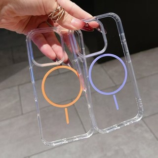 Ốp điện thoại không gian trong suốt cuộn dây từ tính mạnh mẽ cho IPhone 16 15 14 13 12 Pro Max Vỏ Acrylic Nút mạ điện Vỏ bảo vệ chống rơi