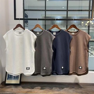 Áo thun không tay cổ điển kiểu Mỹ Áo sơ mi nam màu trơn có đáy