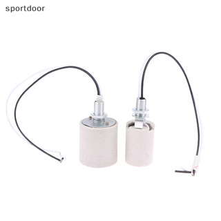 [Sportoutdoor] Giá đỡ đèn vít bằng gốm E14 / E27 Bộ chuyển đổi chịu nhiệt Đèn LED Sử dụng tại nhà Ổ cắm tròn cho đế bóng đèn có cáp [ra]