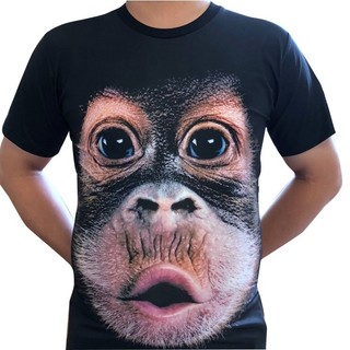Thời Trang Nam Mới 3D Gorilla Ngộ nghĩnh Khỉ Khỉ T Áo 3D In Mùa Hè Thoáng Mát Áo Sơ Mi Tay Ngắn