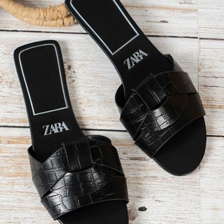 ZA Xuyên Biên Giới Size Lớn 2024 Mùa Hè Dép Nữ Ngoại Thương Cross Flat Dép Đơn Giản Phù Hợp Với