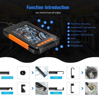 Camera Mini Chống Nước, Camera Nội Soi AN99 Cầm Tay Màn Hình 4.3 Inch LCD 1080P IP67 Với 8 Đèn Led 8mm, Quay Nét Rõ Ràng