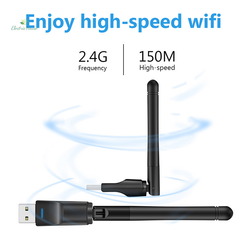 [Nhà điện] Bộ chuyển đổi WiFi USB MT7601 Thẻ mạng không dây 150Mbps RTL8188 Card mạng Bộ thu Wi-Fi cho máy tính để bàn Máy tính xách tay 2.4GHz mới