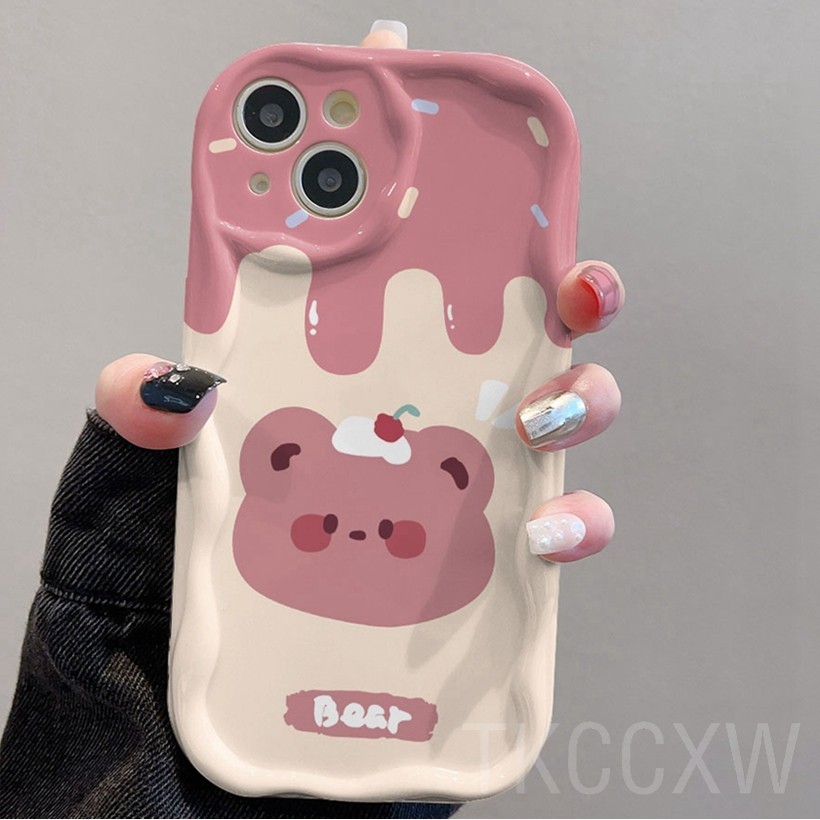 Ốp điện thoại hoạt hình gấu bông dễ thương Tương thích cho OPPO A3S A5 AX5 A5S AX5S A7 AX7 A12e A12 A15 A15S A16 A16S A54S A8 A31 A5 A9 2020 F9 Pro Vỏ chống sốc
