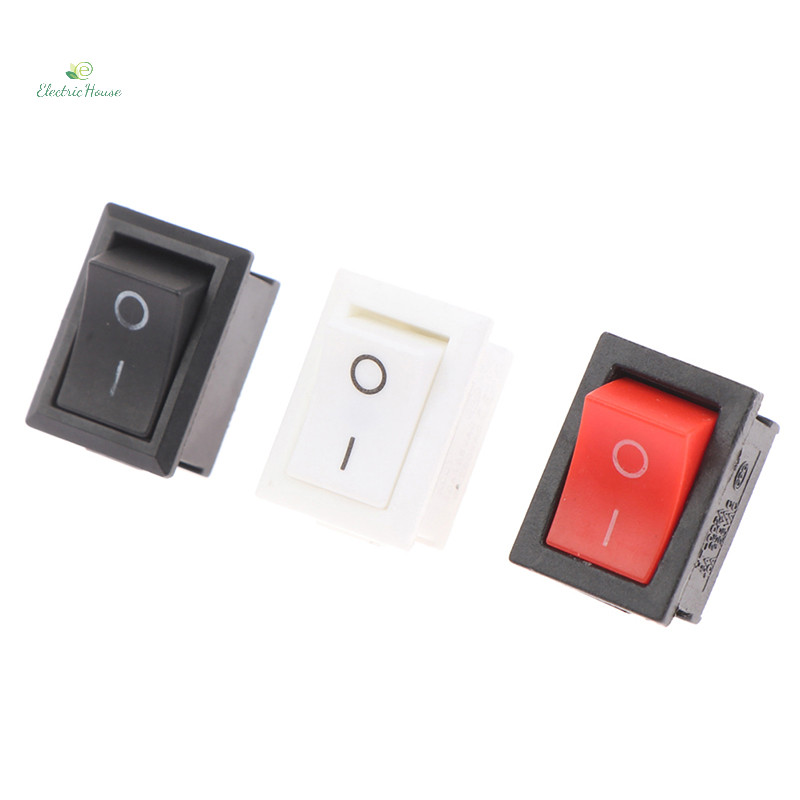 [Nhà Điện] 10 Cái 2Pin 21X15mm Rocker 6A / 250VAC Bật Tắt Đỏ Đen Trắng mới