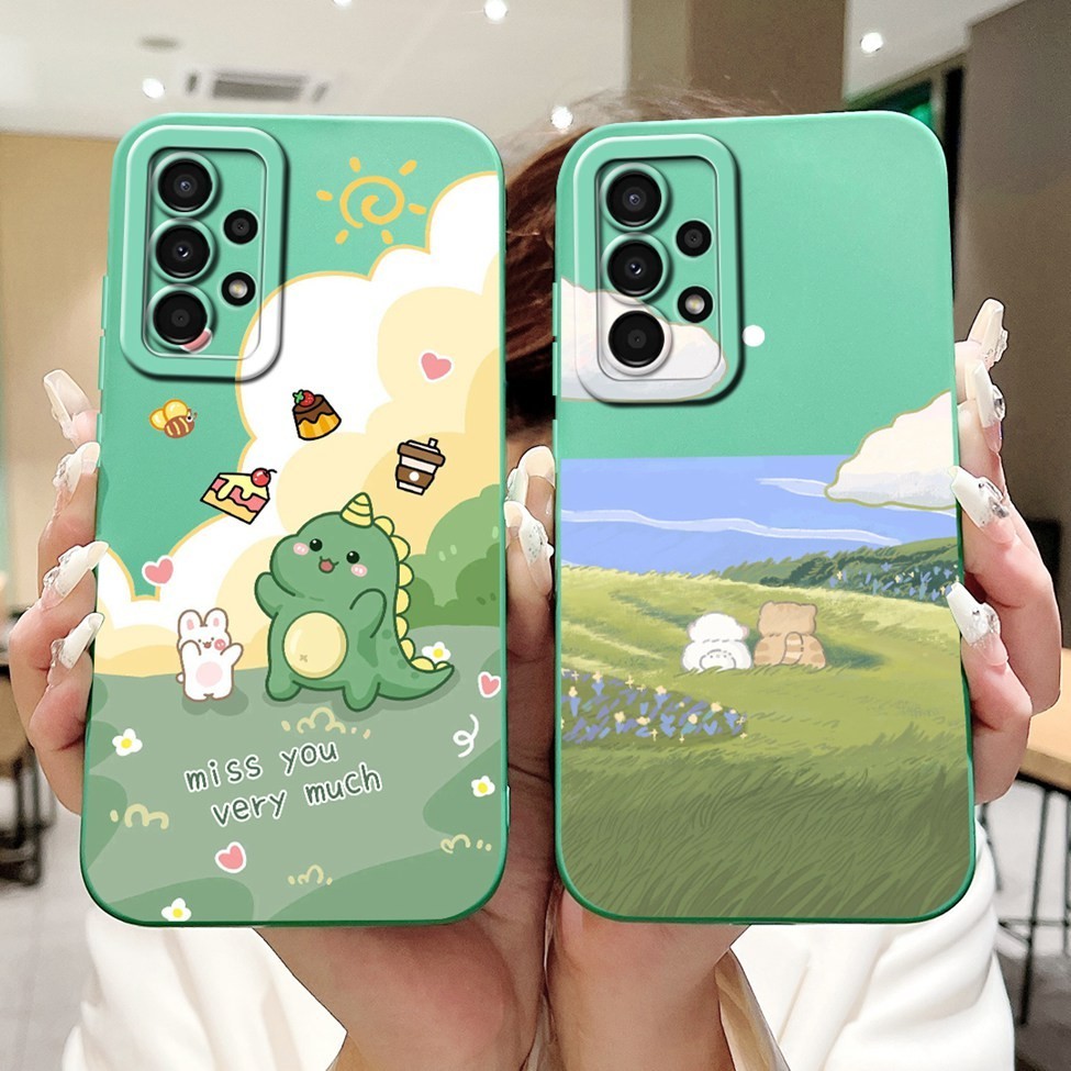 Dành Cho Samsung A32 4G Ốp Lưng Thẩm Mỹ Mèo Dễ Thương Sơn Cà Phê Silicon Chống Sốc Cho Samsung Galaxy A32 Vỏ A325F A325M