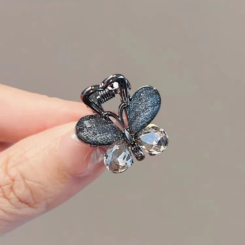 Mauropoli [Sẵn Sàng] Bướm Đen Kẹp Tóc Nhỏ Đầu Lưng Nữ Nửa Tie Tóc Mũ Đội Đầu Nổ Kẹp Bên Kẹp Tóc Top Kẹp Tóc