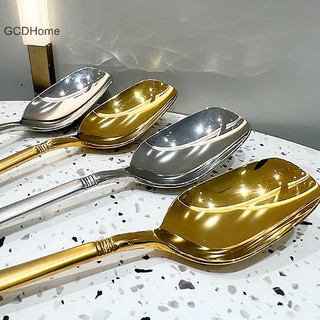 Gcdhome Thìa Inox Làm Dày Tay Cầm Dài Thìa Canh Cho Nồi Nóng Thìa Nhà Bếp Bộ Đồ Ăn Nấu Ăn Đồ Dùng HOT
