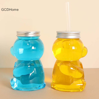 Gcdhome 500ML Gấu Nước Trà Sữa Cà Phê Nước Uống Di Động Uống Nước Trong Suốt Đồ Uống Chai Có Nắp HOT