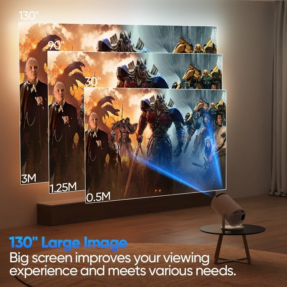 Máy chiếu Mini di động GOOJODOQ Android 11 Xoay miễn phí 270 ° Bluetooth 5.0 Màn hình lớn