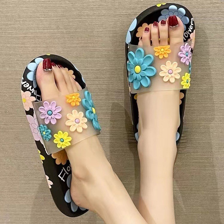 Dép hướng dương mới chống trượt trong nhà vào mùa hè, và các cặp đôi ở nhà mang dép đế mềm và bên ngoài