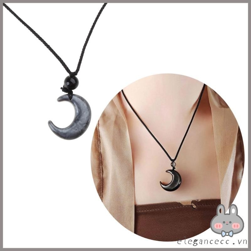 Elega Mặt Trăng Mặt Dây Chuyền Vòng Cổ Mắt Mèo Mặt Trăng Quyến Rũ Vòng Cổ Phong Cách Trung Hoa Xương Đòn Dây Cotton Áo Len Vòng Cổ Jewelr