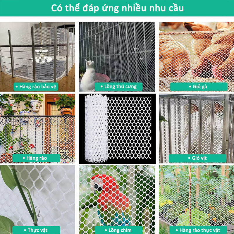 Lưới Nhựa，Lưới nhựa ban công，Lưới Sàn, Lưới Mủ chăn nuôi HC màu Đen，Đen trắng, kích cỡ khác nhau