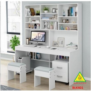 Bàn học, làm việc liền kệ gỗ MDF BLK401 - VĐ Smart Furrniture NỘI THẤT LẮP RÁP VIENDONGADV