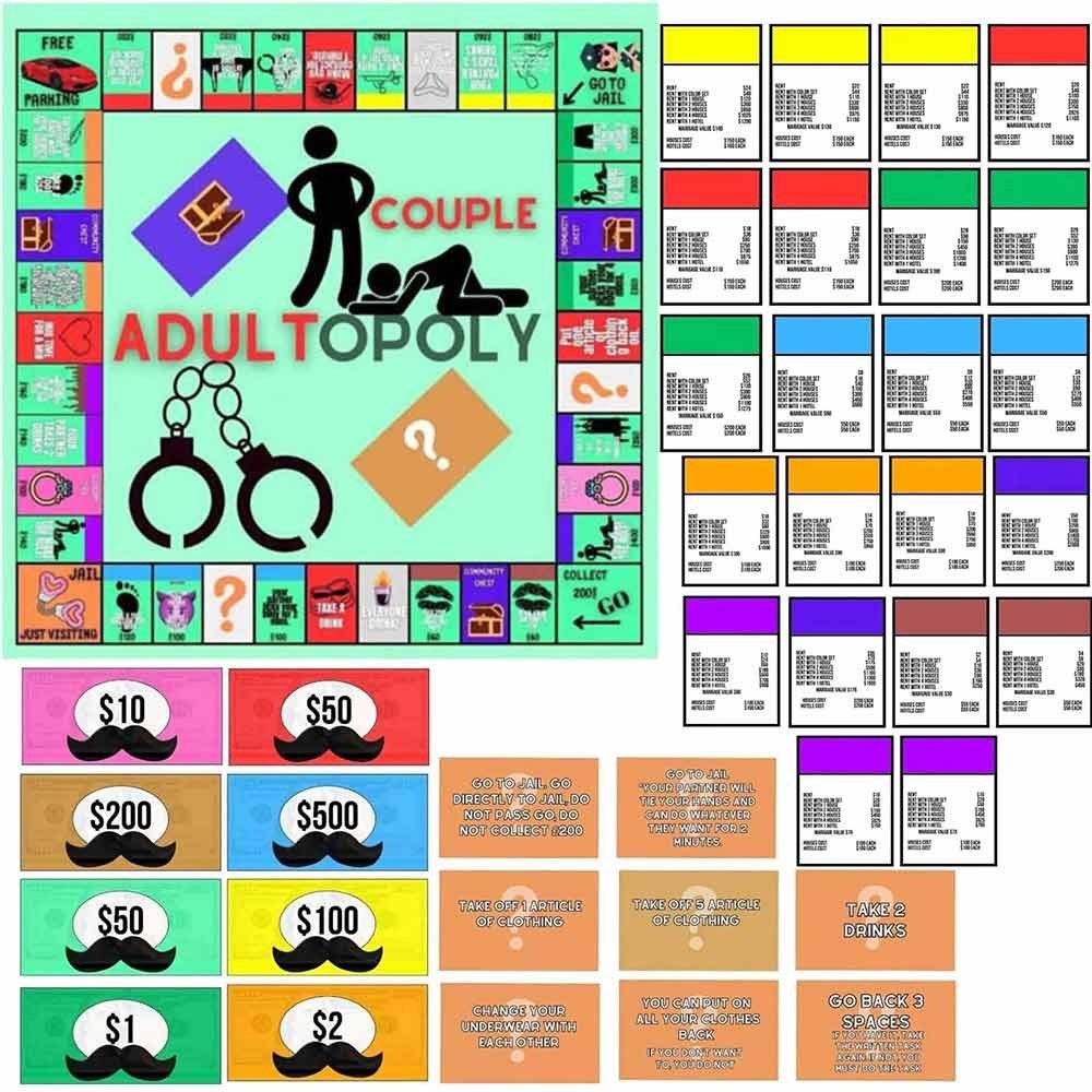 Adult Couple Game Night Board Game | Fun Date Night Monopoly-Style Game for Two Players