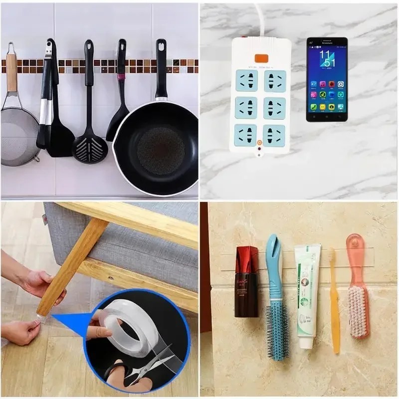Băng Nano - Băng Chống Thấm Nước Traceless - Dành Cho Phòng Tắm, Nhà Bếp, Miếng Dán Gel Tập Bồn Rửa - Băng Dính Hai Mặt - Băng Cực Mạnh - Đồ Gia Dụng