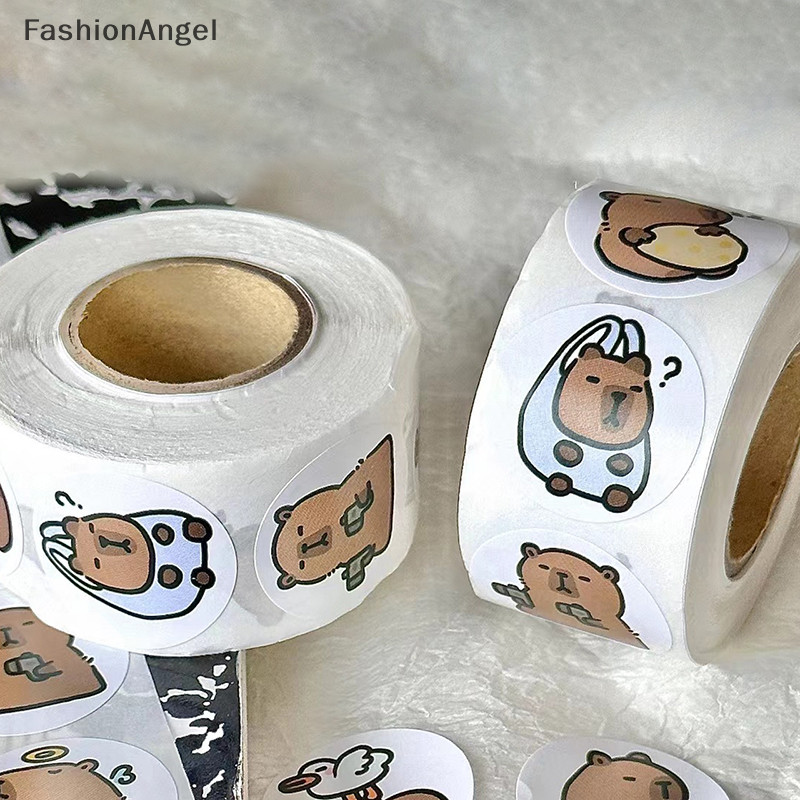 Fashionangel 500 Chiếc Hoạt Hình Capybara Miếng Dán Đề Can Trang Trí DIY Điện Thoại Notebook Vali Laptop Tủ Lạnh Trẻ Em Miếng Dán TH