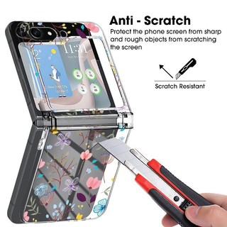 Ốp điện thoại Trong Suốt Họa Tiết Tình Yêu Nhiều Màu Sắc Cho Samsung Galaxy Z Flip 6 Flip 5 Flip 4 Flip 3 Full Bản Lề Trong Suốt Cứng PC Gấp Ốp điện thoại Cho Samsung Z Flip6 Flip5 Flip4 Flip3