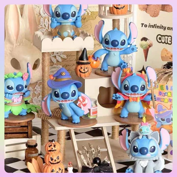 Stitch funny journal blind box toy figure desktop decoration cute doll model ornament stitch blind box full set anime figure birthday gift