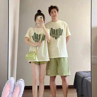 HIIXIIVI Mới Phong Cách Hàn Quốc Thời Trang Nữ Quần Áo Rời Cặp Đôi Áo Thun Cotton Tay Ngắn Oversize Tee Nhân Quả Người Phụ Nữ Cổ Tròn Áo