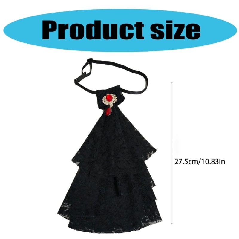 Phep kiện cổ áo Gothic Ren Ruffle Jabot style, phù hợp với phong cách Steampunk