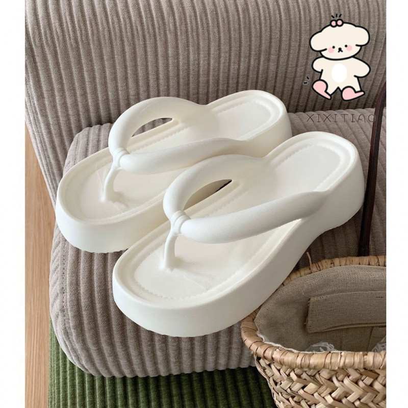 Xixitiao Dép Nữ Mặc Ngoài Thời Trang Chống Trơn Trượt Tăng Chiều Cao Đế Dày