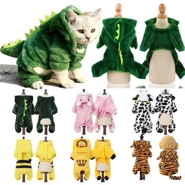 Quần Áo Cho Chó Thú Cưng Flannel Quần Áo Hổ Khủng Long Lợn Quần Áo Mèo Áo Len Quần Áo Chó Con