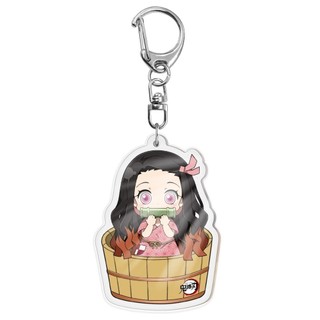 ( Mica trong acrylic) Móc khóa KIMETSU NO YAIBA ver THÙNG TẮM Thanh Gươm Diệt Quỷ in hình anime chibi_ĐH