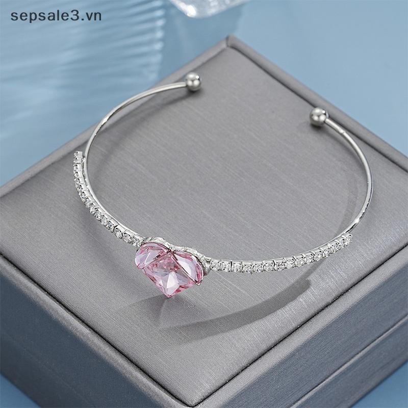 # Sepsale # Vòng tay Zircon trái tim tình yêu mới Phụ kiện hợp thời trang đa năng dành cho nữ Quà tặng trang sức dự tiệc.