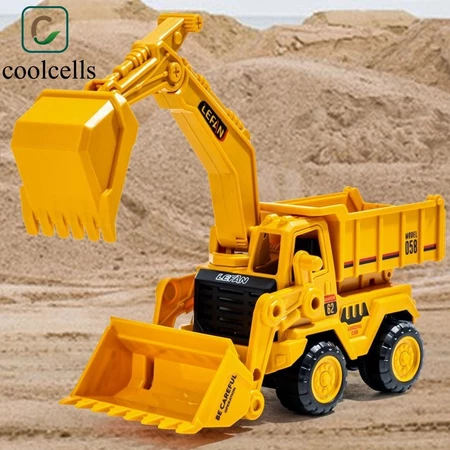 Coolcells Đồ chơi ô tô kỹ thuật, Đồ chơi cổ điển màu vàng Đồ chơi máy ủi lớn, Đồ chơi xe ABS sáng tạo Đồ chơi máy xúc trẻ em Đồ chơi trẻ em
