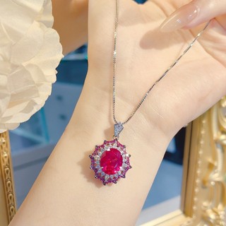 Châu Âu Mỹ ins Phong Cách Mới Đổi Màu Đỏ Corundum Nhiều Màu Sắc Kho Báu Phù Hợp Với Fema